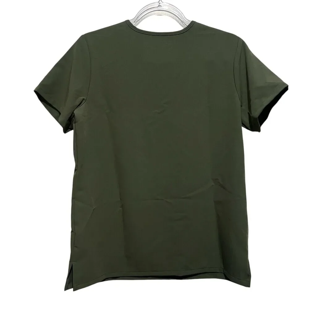 FIGS Catarina Scrub Top Green Size Small Medical Scrubs V-Neck Short Sleeve - Picture 2 of 4